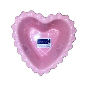 Chantal Pink Fluted Edge Heart Shaped 1 ¼ Cup Bakeware Ramekin (93-HBR11)